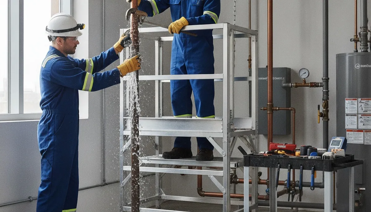 Emergency plumber in Lynchburg, VA repairing a burst pipe for fast 24/7 service