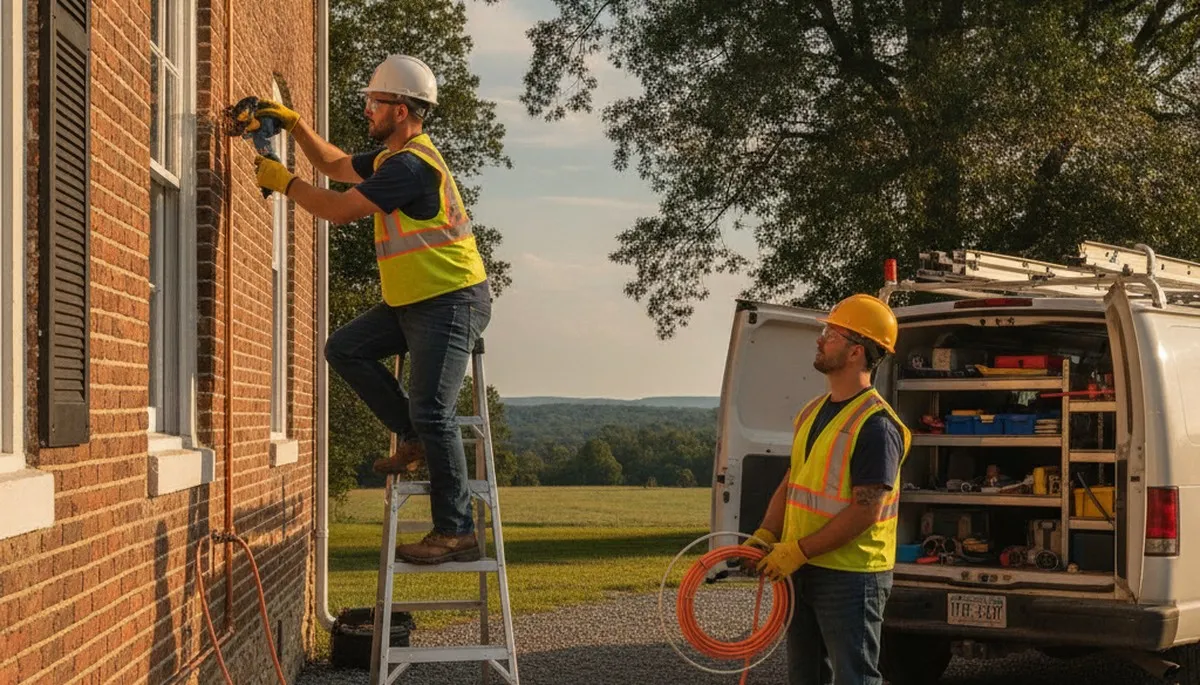 Plumber repairing a pipe in Lynchburg, VA for local plumbing repair service