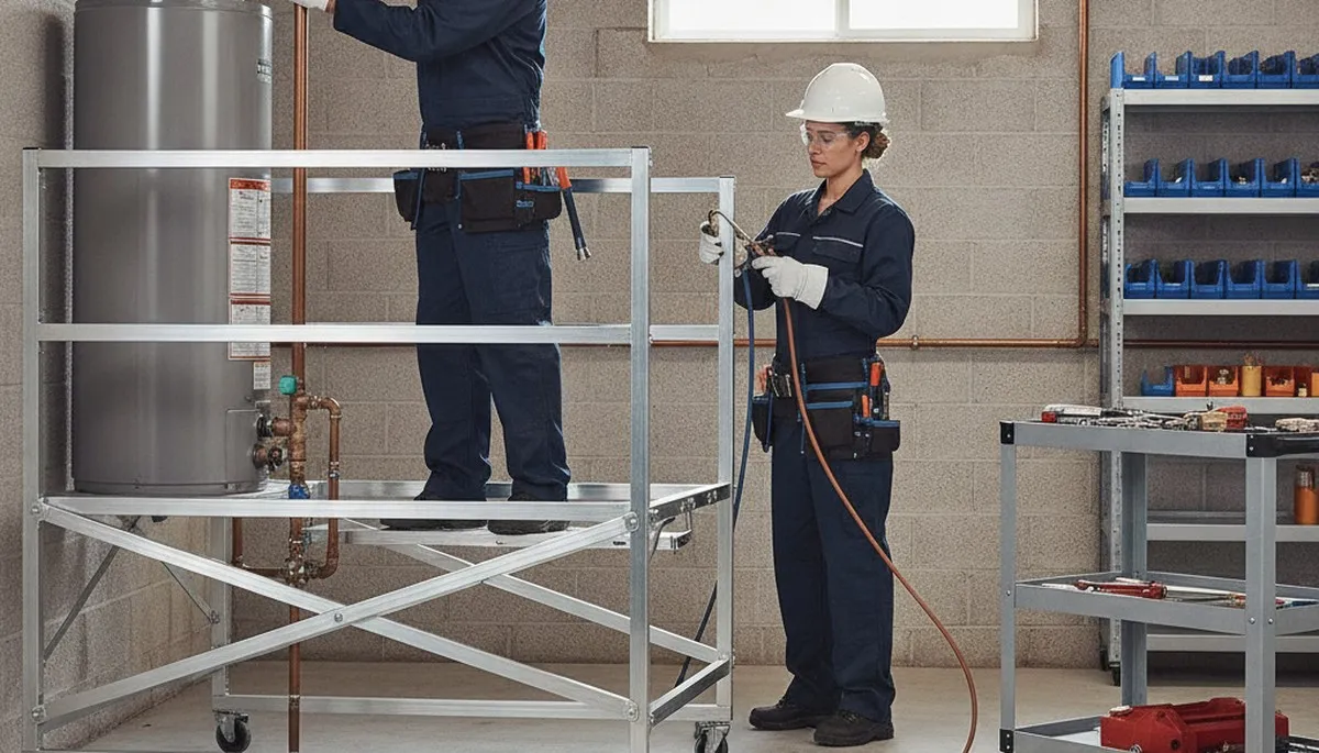 Plumber repairing pipes in Lynchburg, VA for residential plumbing service