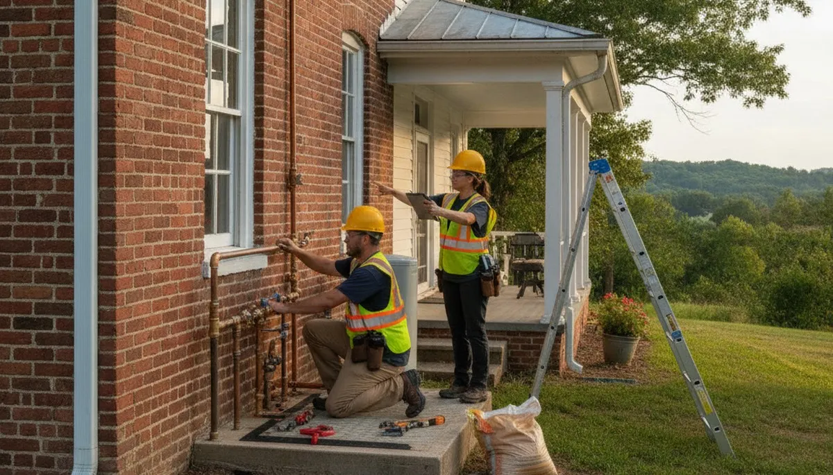 Professional plumber servicing a repair in Lynchburg, VA for plumbing repair services