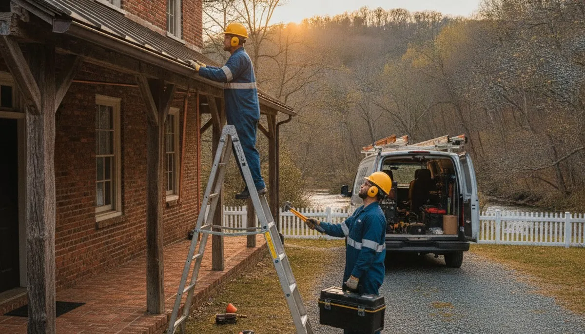 Plumber repairing a pipe in Lynchburg, VA for local plumbing repair service