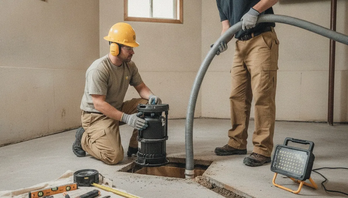 Sump pump installation for Lynchburg, VA homes to protect basements from flooding